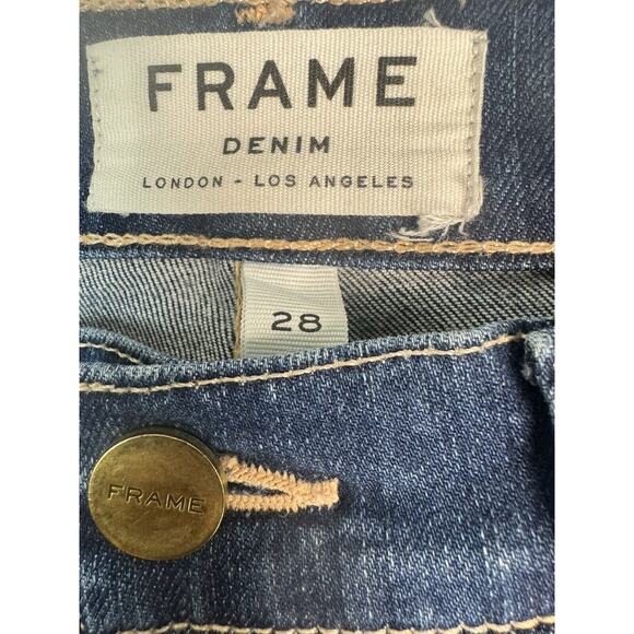 Frame Le High Flare Jeans In Dark Women’s Size 28 - Picture 7 of 15